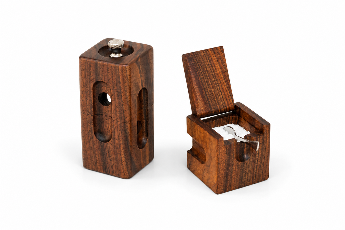 Pico Pepper mill and Salt Cellar Set, Walnut